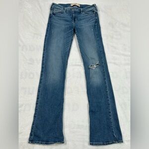 Hollister Bootcut Jeans Juniors 7R W28 L33 Low Rise Distressed